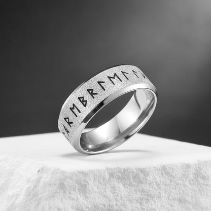 Bague Viking Runes Acier Inoxydable - Style Punk pour Homme et Femme