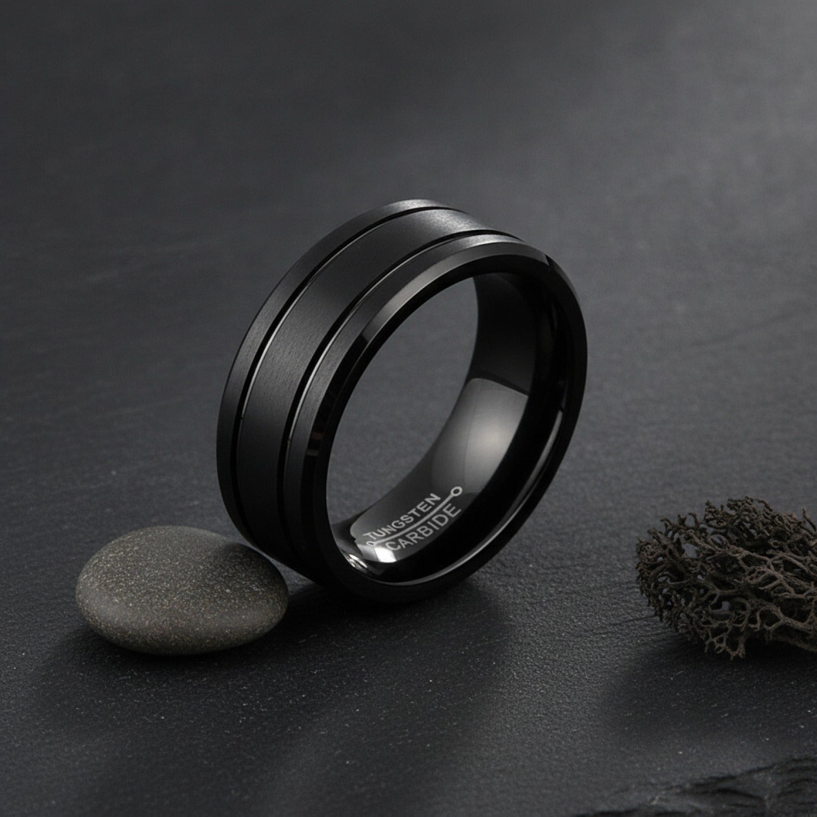 Bague Punk Vintage Acier Inoxydable Noir pour Homme - Style Tendance