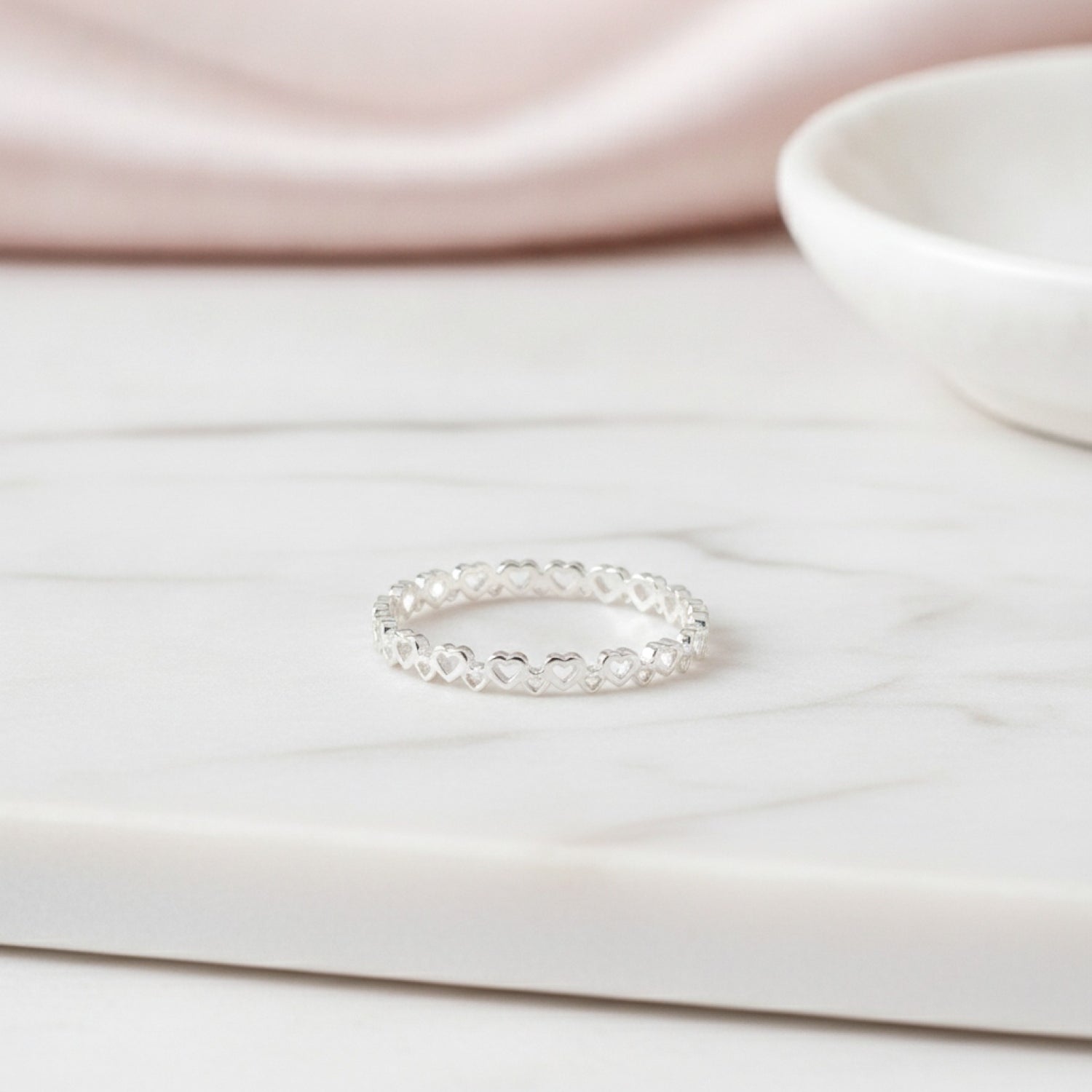 Bague Cœur Creux en Argent Sterling 925 - Bijou Fin pour Femme