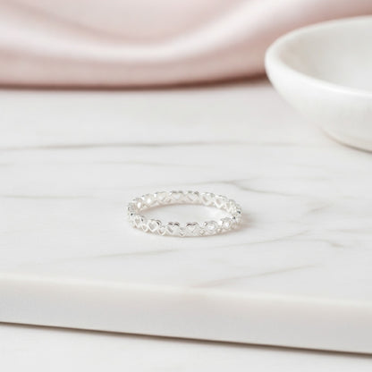 Bague Cœur Creux en Argent Sterling 925 - Bijou Fin pour Femme