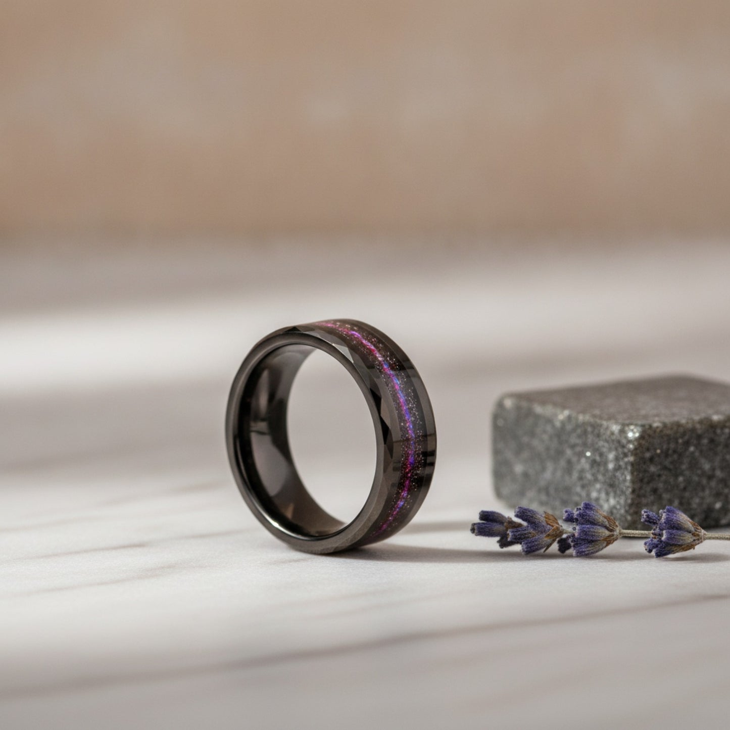 Bague Homme en Carbure de Tungstène Noir - Alliance & Bijou de Mode