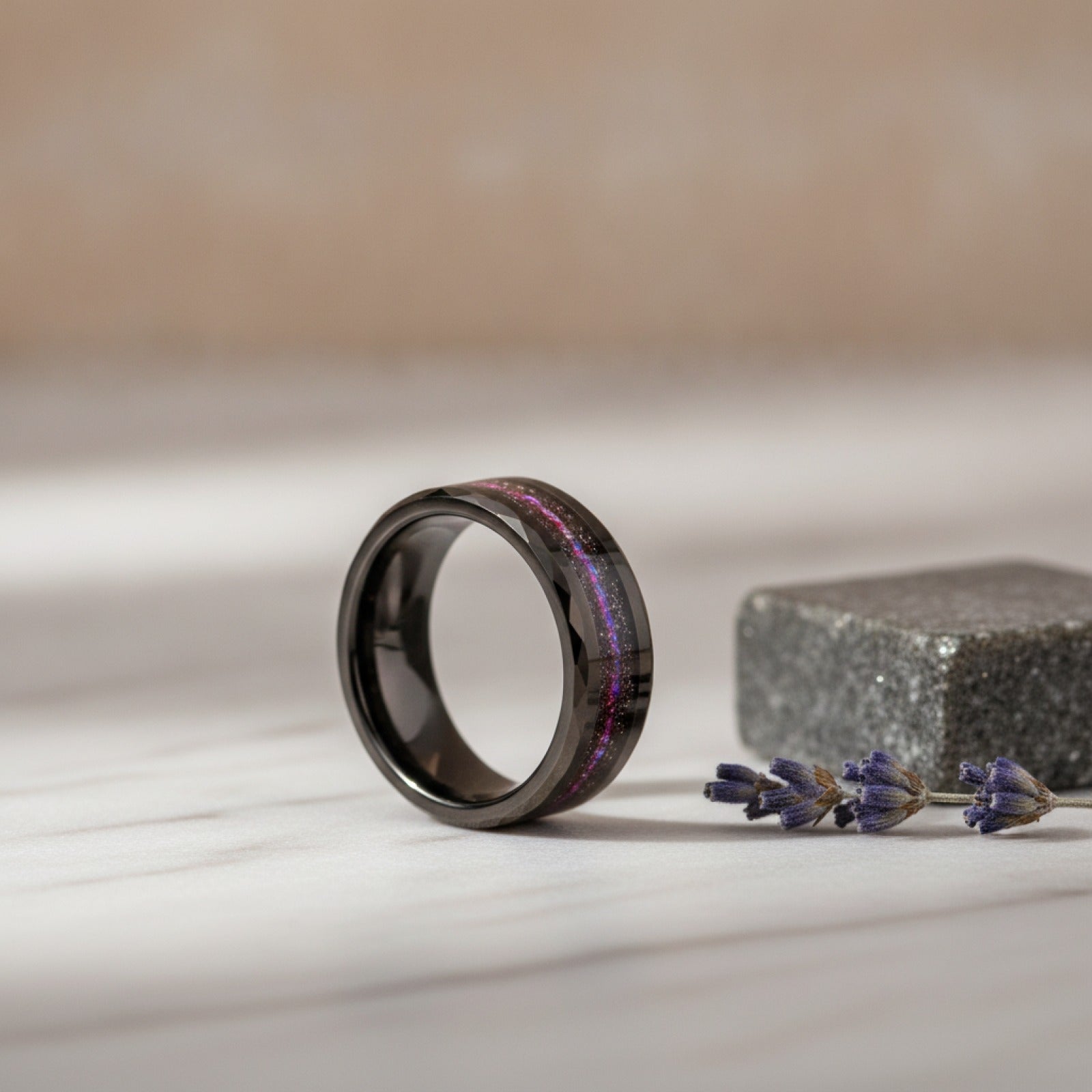 Bague Homme en Carbure de Tungstène Noir - Alliance & Bijou de Mode