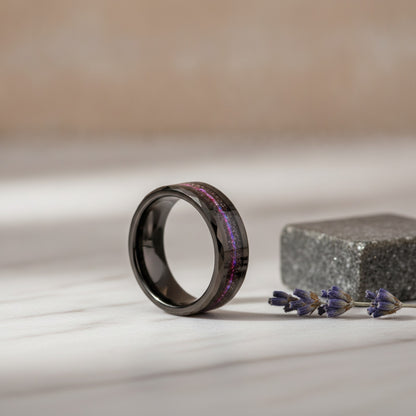 Bague Homme en Carbure de Tungstène Noir - Alliance & Bijou de Mode