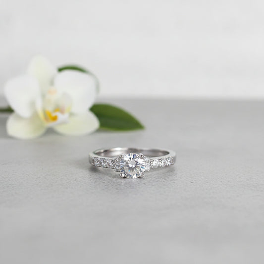 Bague Classique Plaqué Argent 925 pour Femme avec Zircon Brillant - Bijou Tendance