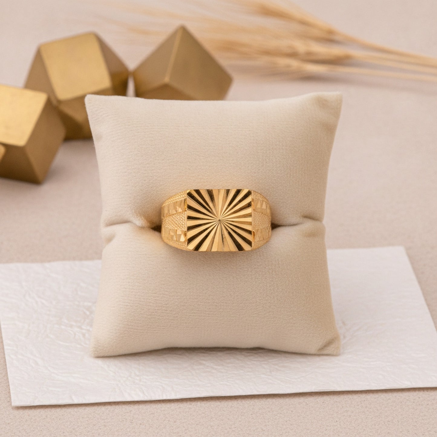 Bague Dorée 24K Style Dubaï - Bijou Chic pour Femme et Homme