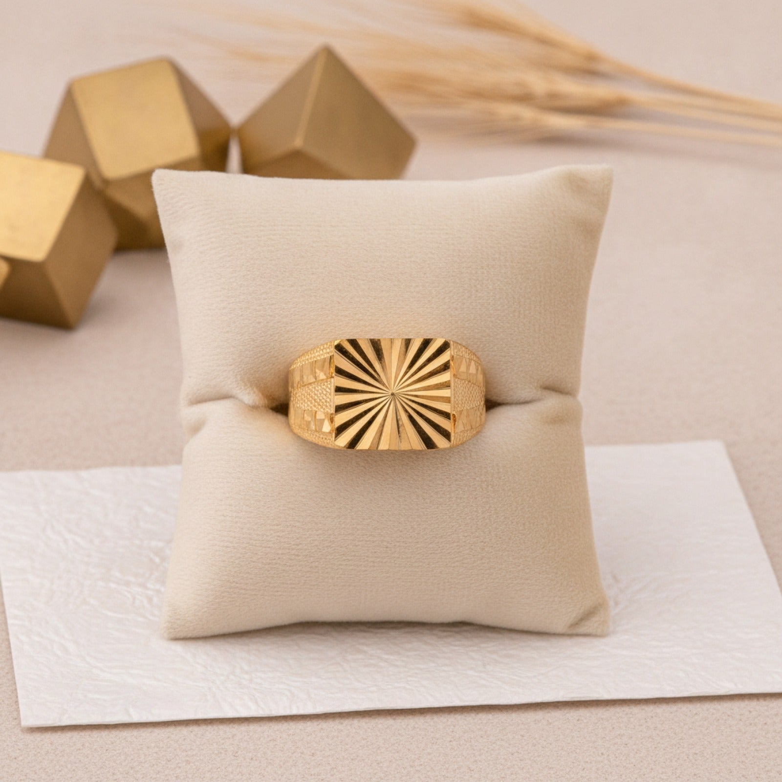 Bague Dorée 24K Style Dubaï - Bijou Chic pour Femme et Homme