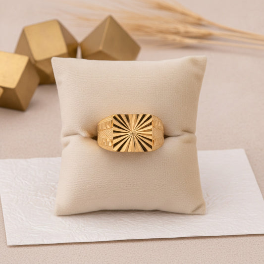 Bague Dorée 24K Style Dubaï - Bijou Chic pour Femme et Homme