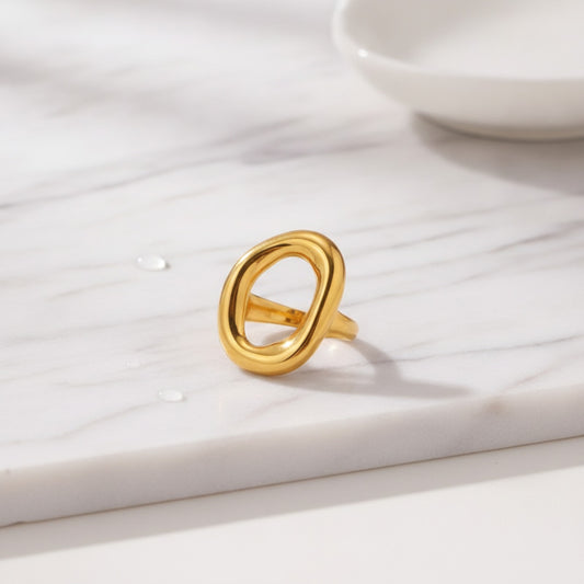 Bague Minimaliste en Acier Inoxydable pour Femme - Design Moderne Or & Argent, Étanche