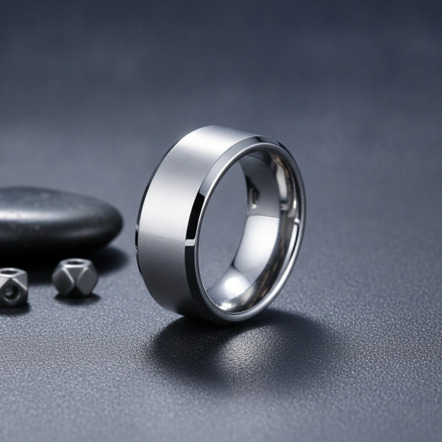 Bague Simple en Acier Inoxydable pour Homme - Largeur 8mm, Plusieurs Couleurs et Tailles