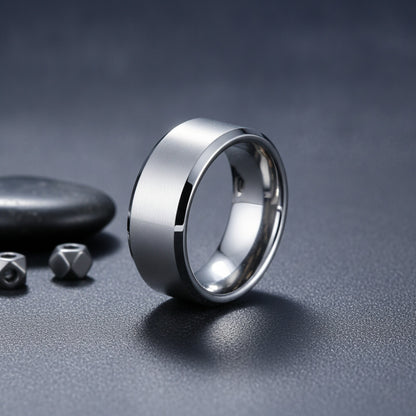 Bague Simple en Acier Inoxydable pour Homme - Largeur 8mm, Plusieurs Couleurs et Tailles