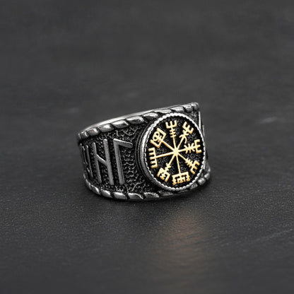 Bague Viking Odin en Acier Inoxydable pour Homme - Style Norse Punk Motard