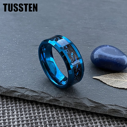 Bague Dragon en Tungstène 8mm - Style Classique pour Homme et Femme