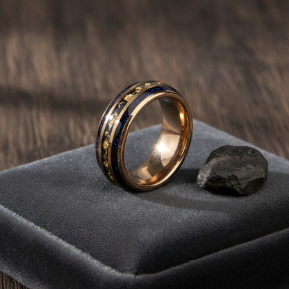 Bague Homme Tungstène 8mm Effet Météorite - Alliance Mariage & Fiançailles