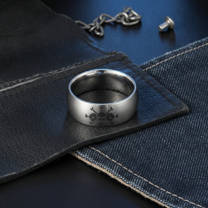 Bague Acier Inoxydable Homme Style Punk Hip-Hop Skull Unisexe