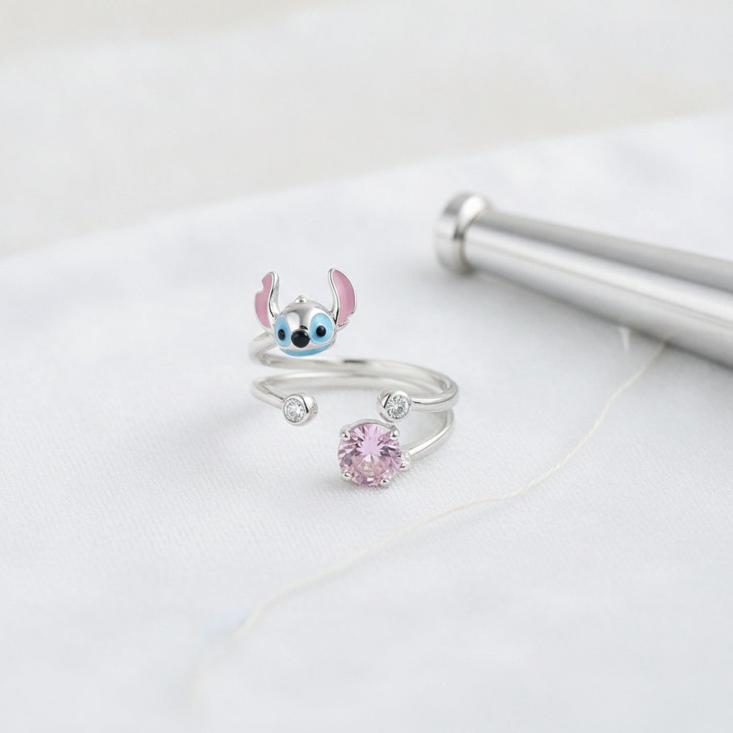 Bague Argent 925 Ajustable Personnages Dessin Animé Mignons - Cadeau Femme