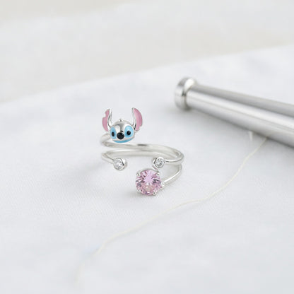 Bague Argent 925 Ajustable Personnages Dessin Animé Mignons - Cadeau Femme