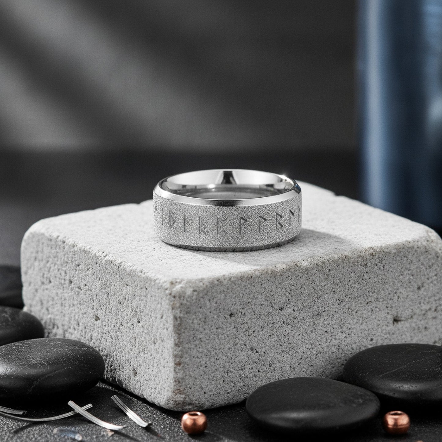 Bague Viking Runes Acier Inoxydable - Style Punk pour Homme et Femme