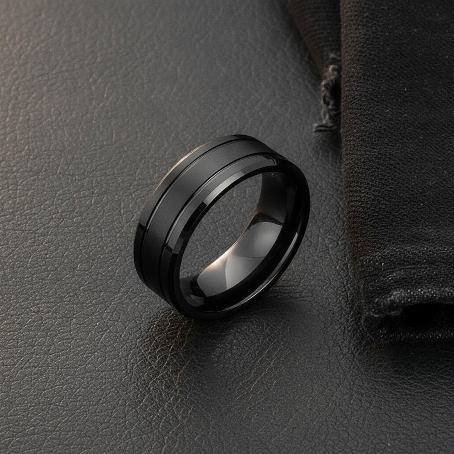 Bague Punk Vintage Acier Inoxydable Noir pour Homme - Style Tendance