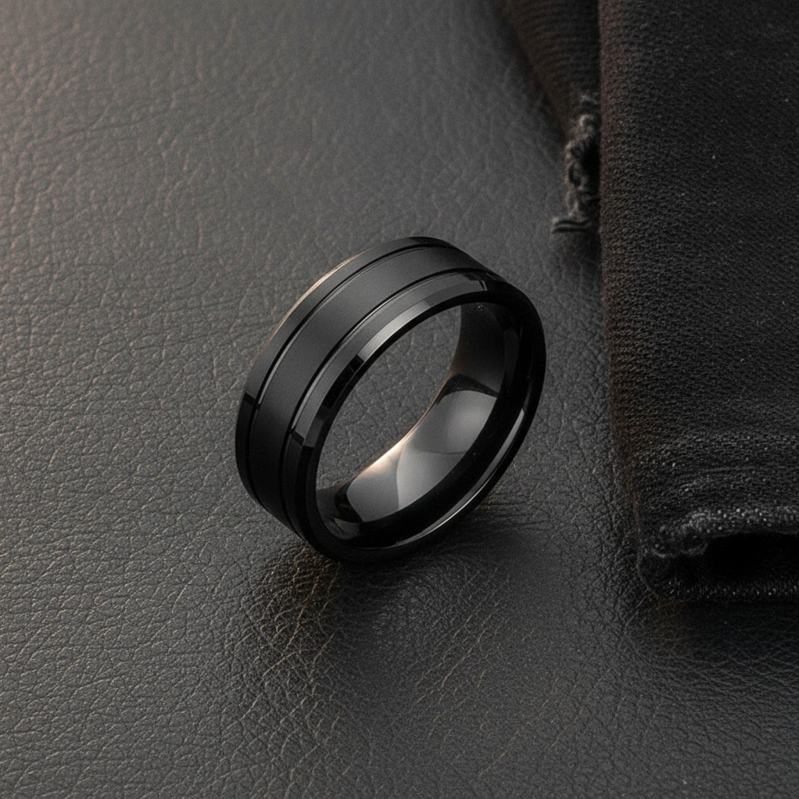 Bague Punk Vintage Acier Inoxydable Noir pour Homme - Style Tendance
