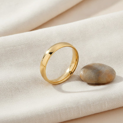 Bague de couple classique en acier inoxydable 4mm - Bijou unisexe pour homme et femme
