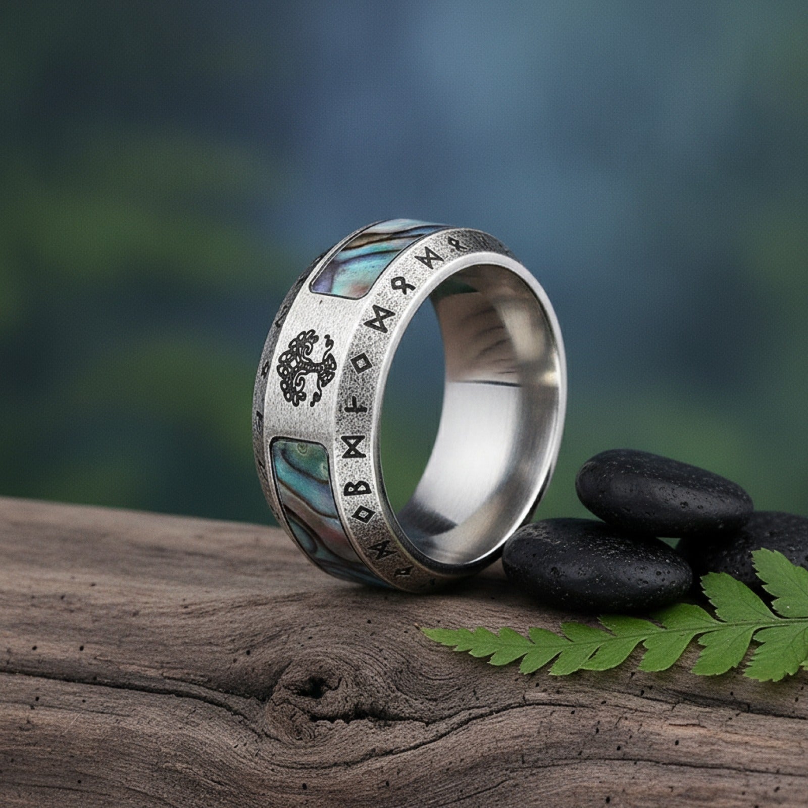 Bague Viking Arbre de Vie Nordique pour Homme en Acier Inoxydable - Nœud Celtique Vintage