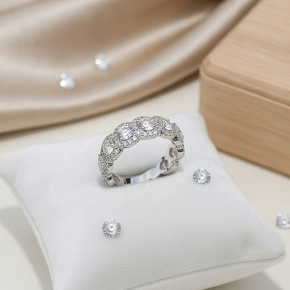 Bague de fiançailles Huitan en argent avec zircone cubique scintillante pour femme