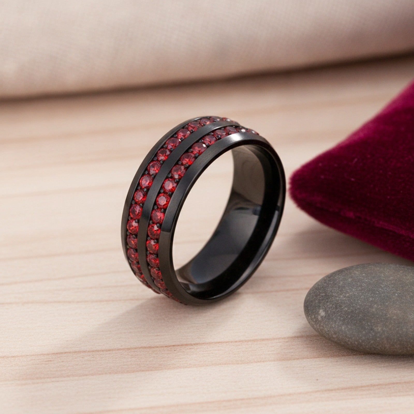 Bague Acier Inoxydable Double Zirconium Pavé CZ pour Homme et Femme - Luxe Minimaliste 8mm