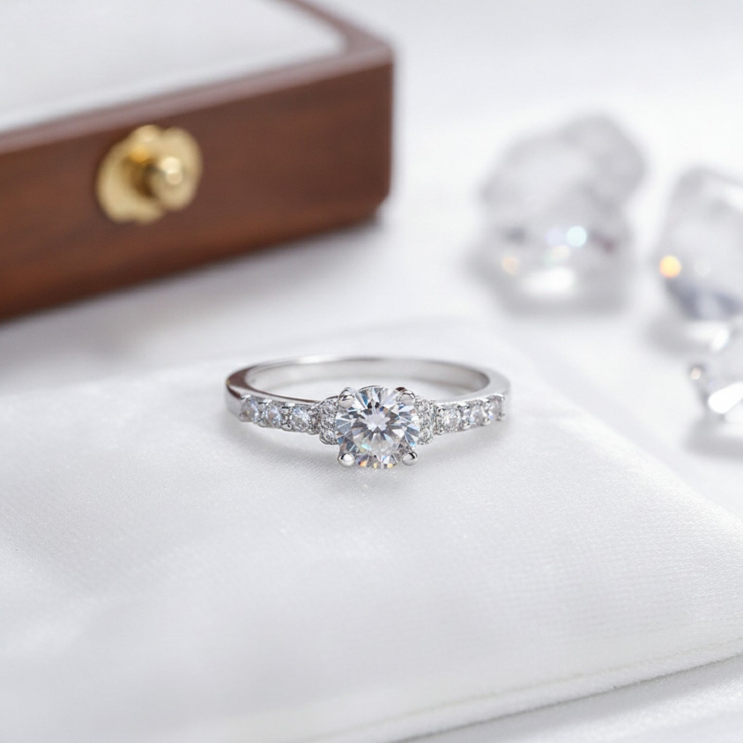 Bague Classique Plaqué Argent 925 pour Femme avec Zircon Brillant - Bijou Tendance