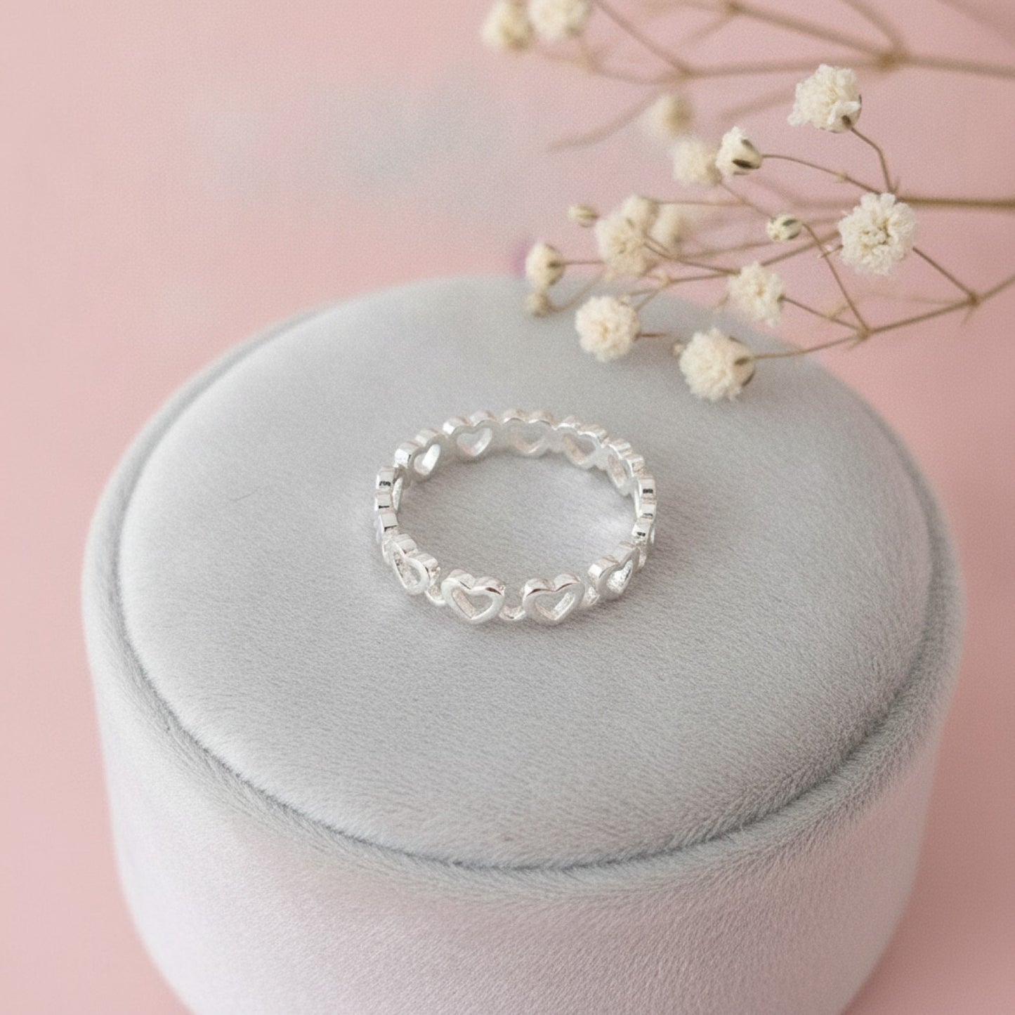 Bague Cœur Creux en Argent Sterling 925 - Bijou Fin pour Femme