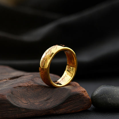 Bague de Foi Homme Acier Inoxydable Sculptée 3D - Bijou Rétro Personnalisable