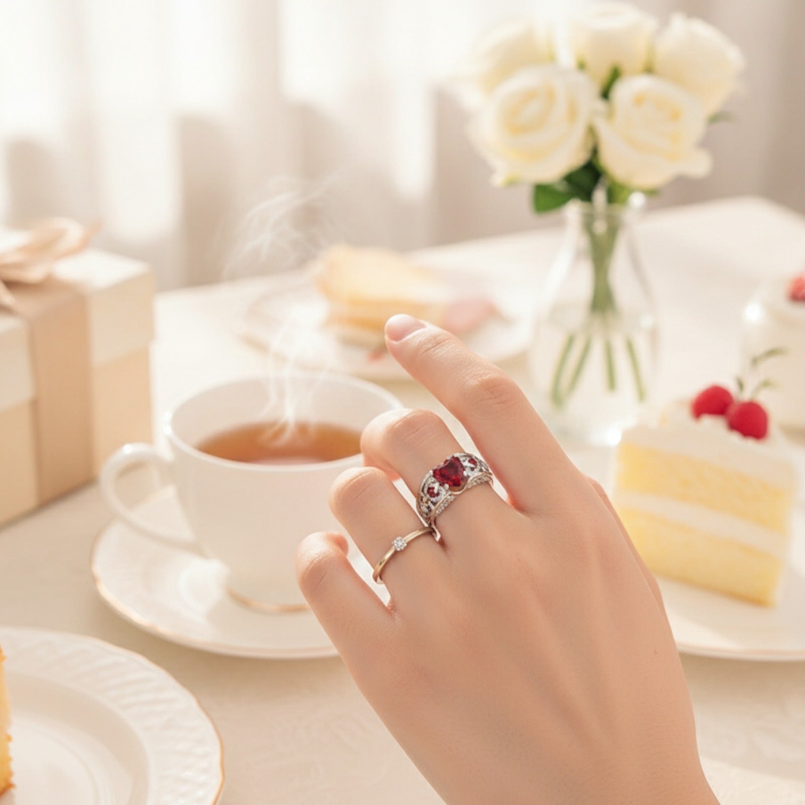 Bague Argent 925 Multicolore Cœur d'Amour - Bijou Classique & Authentique