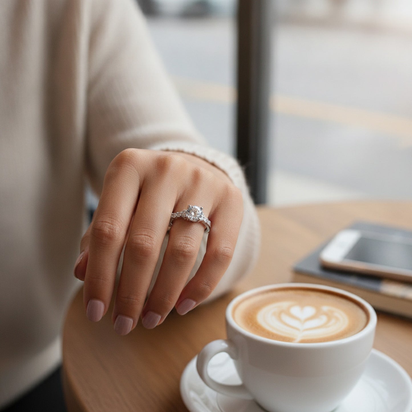 Bague Classique Plaqué Argent 925 pour Femme avec Zircon Brillant - Bijou Tendance