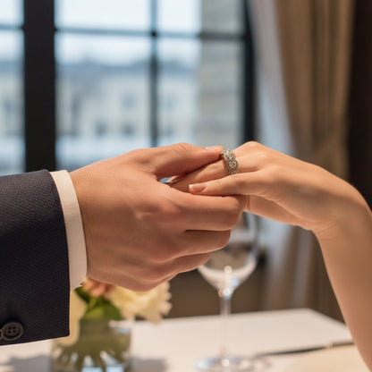 Bague de fiançailles Huitan en argent avec zircone cubique scintillante pour femme