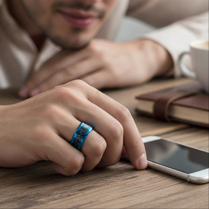 Bague Dragon en Tungstène 8mm - Style Classique pour Homme et Femme