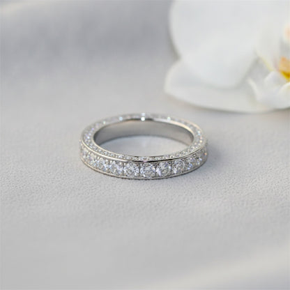Bague Femme Huitan : Zirconium Pavé, Cristal Brillant pour Mariage et Fiançailles