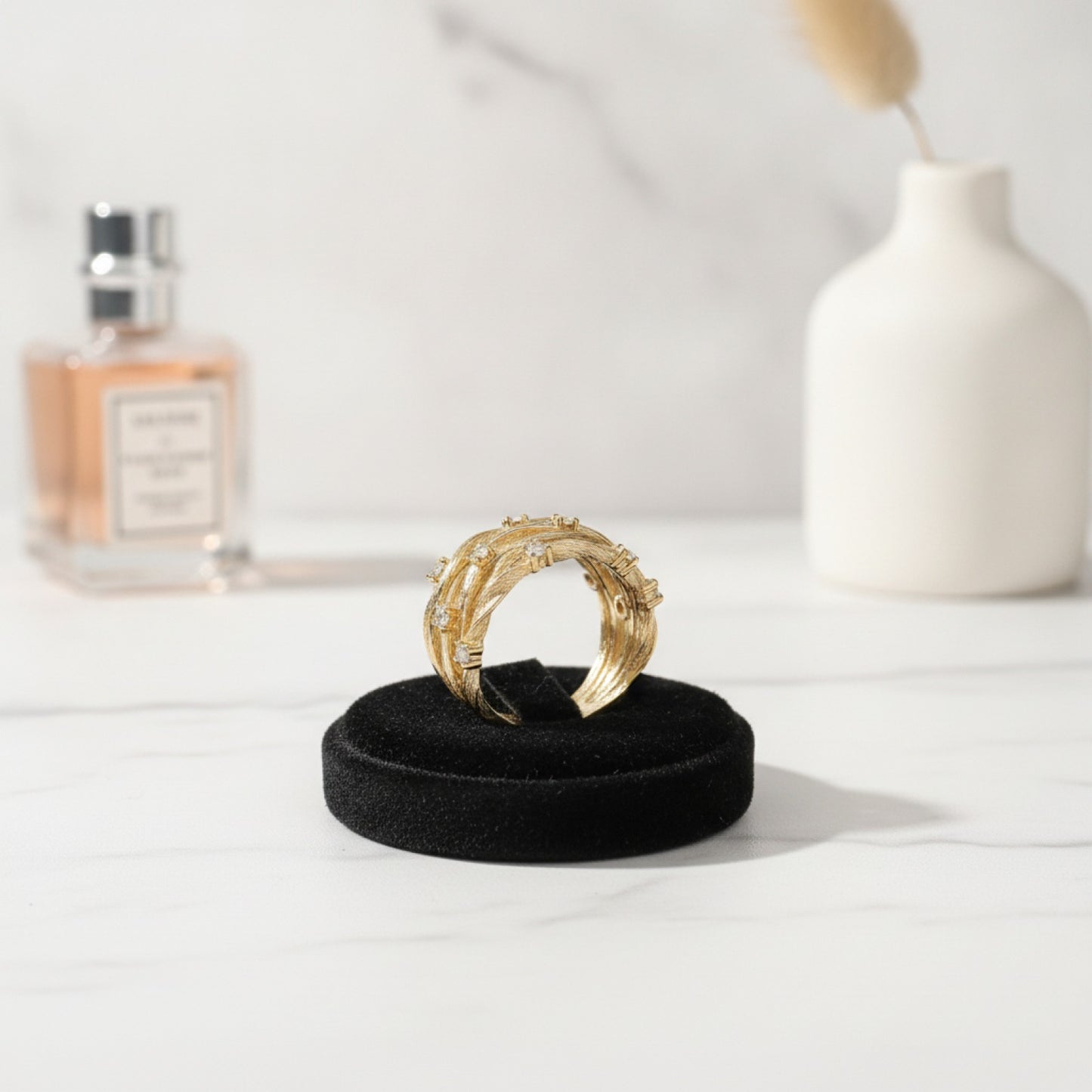Bague Large Torsadée Dorée pour Femme - Design Luxe & Cocktail