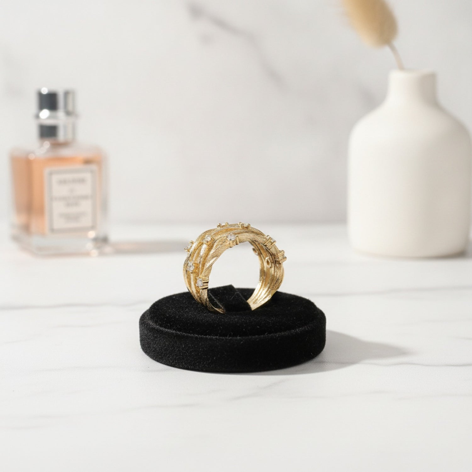 Bague Large Torsadée Dorée pour Femme - Design Luxe & Cocktail