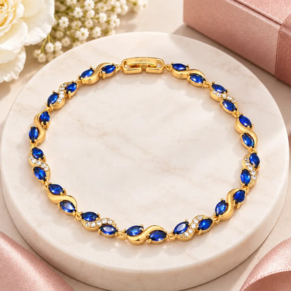 Bracelet argent rose bleu