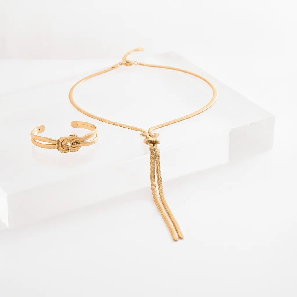 Ensemble Collier Bracelet Serpent Torsadé Argenté Y2K
