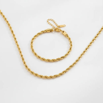 Ensemble Collier & Bracelet Doré Inoxydable