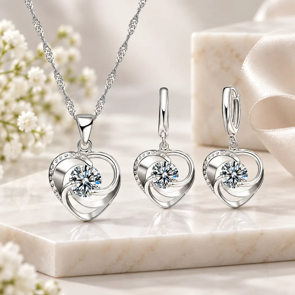 Ensemble collier boucles d