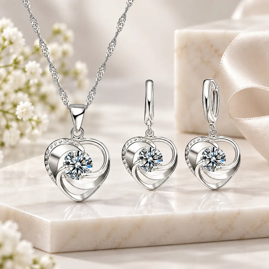 Ensemble collier boucles d