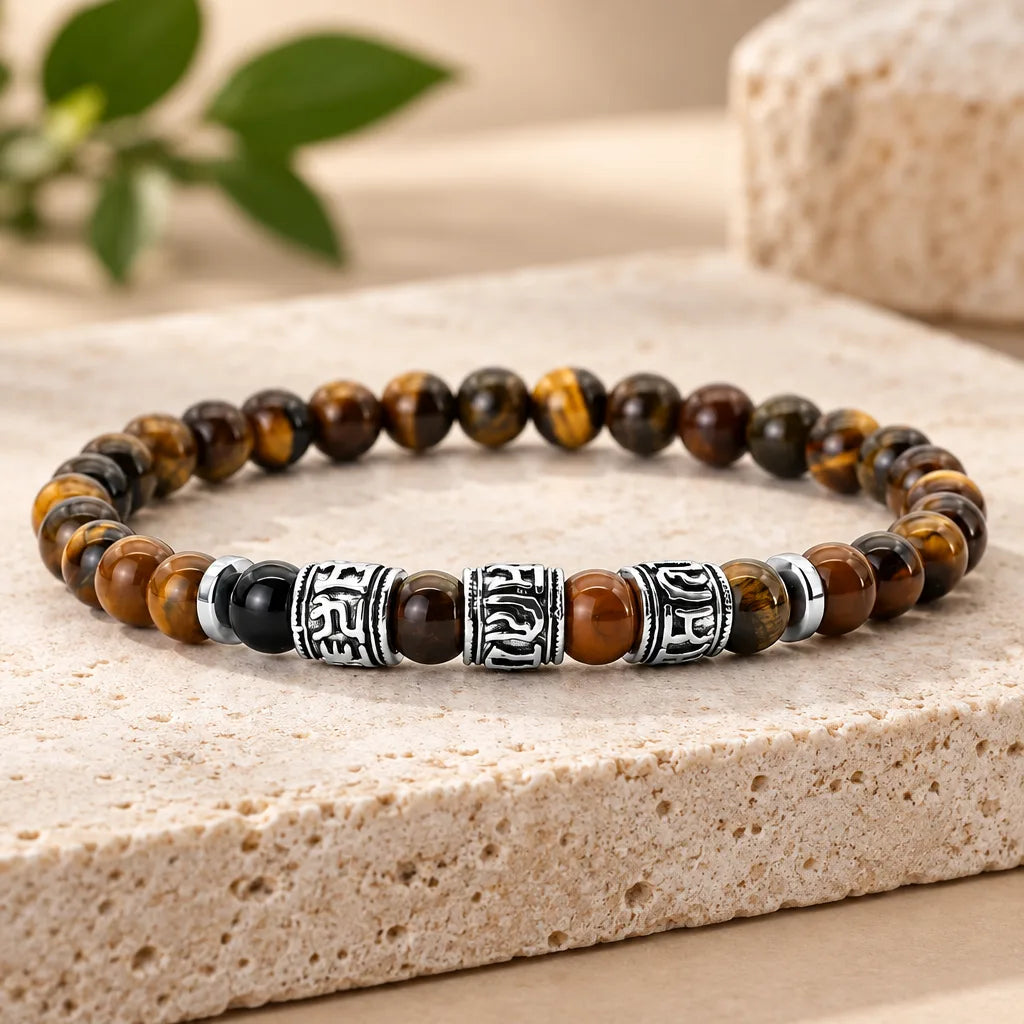 Bracelet perles homme œil