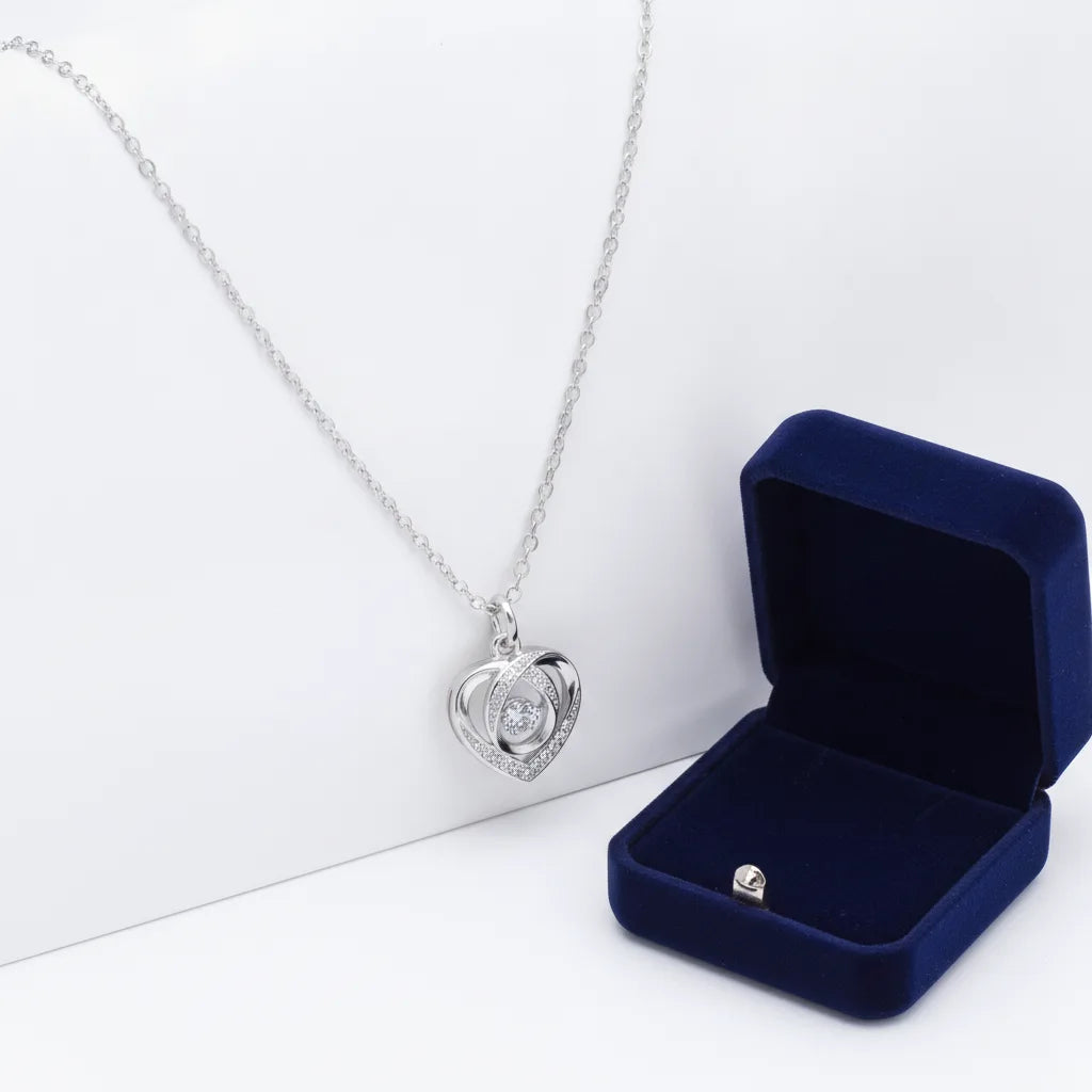 Collier Cœur Argent 925 Zircon - Cadeau Amour