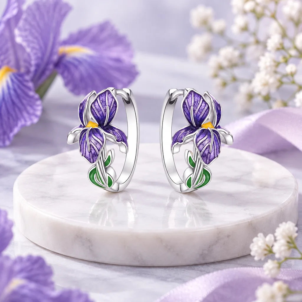 Boucles doreilles argent fleur