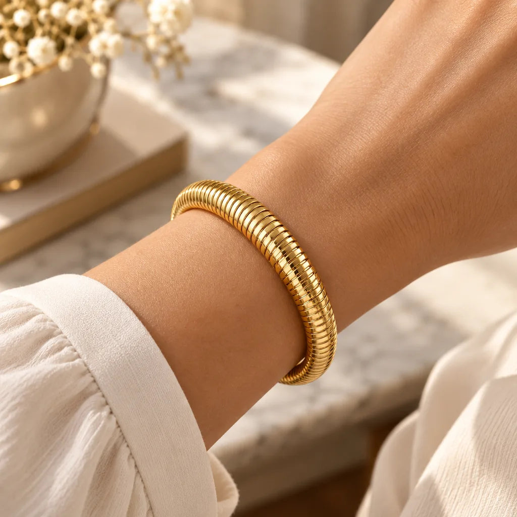 Bracelet manchette acier inoxydable