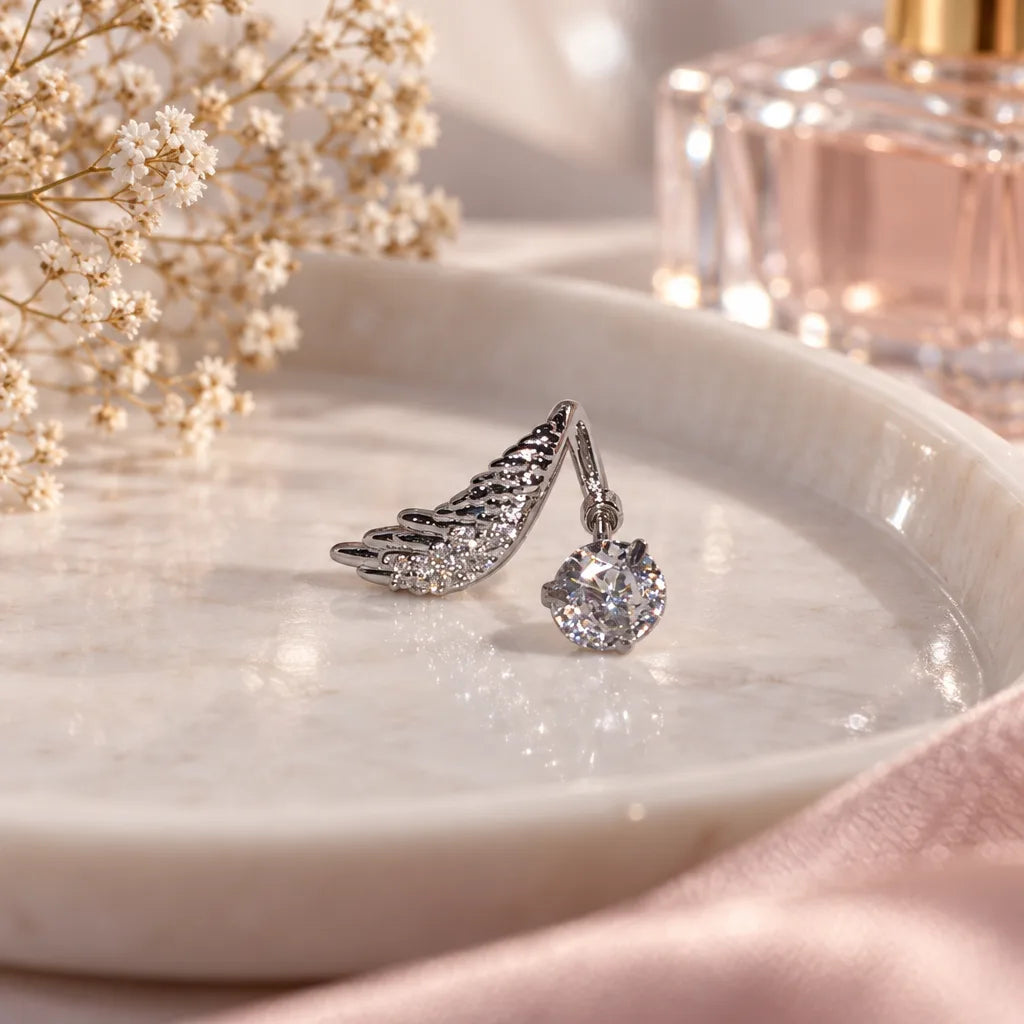 boucles doreilles ailes strass
