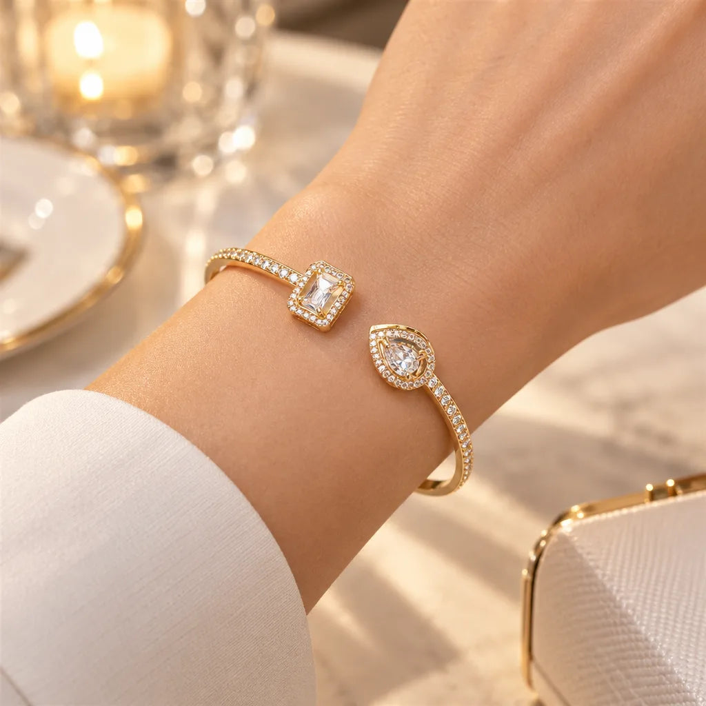 Bracelet manchette or femme