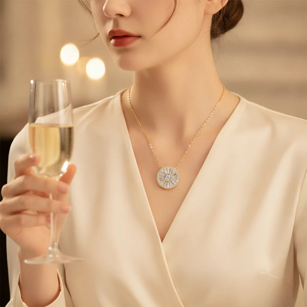 Collier Pendentif Moissanite Or 18 Carats Luxorium