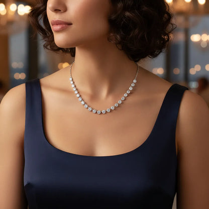 Collier Bulle Moissanite Certifiée Or 18K